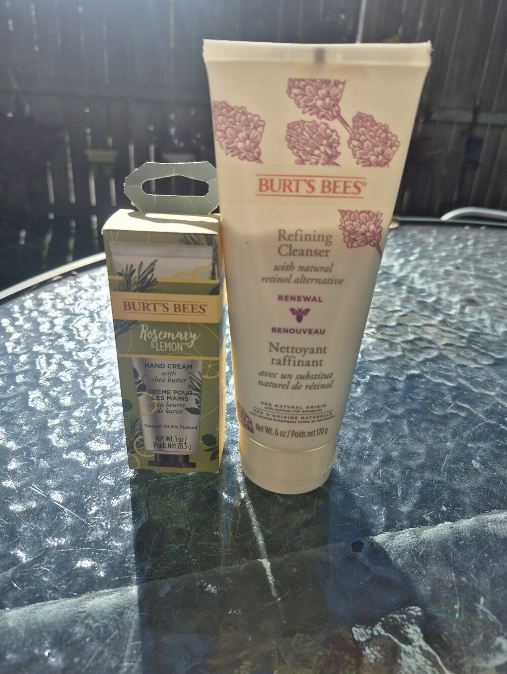 Burt's Bees Refining Cleanser Tube in Cream with Pink Floral Accents
